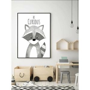 Raccoon Canvas Wall Art,  Baby, Kid, or Game Room